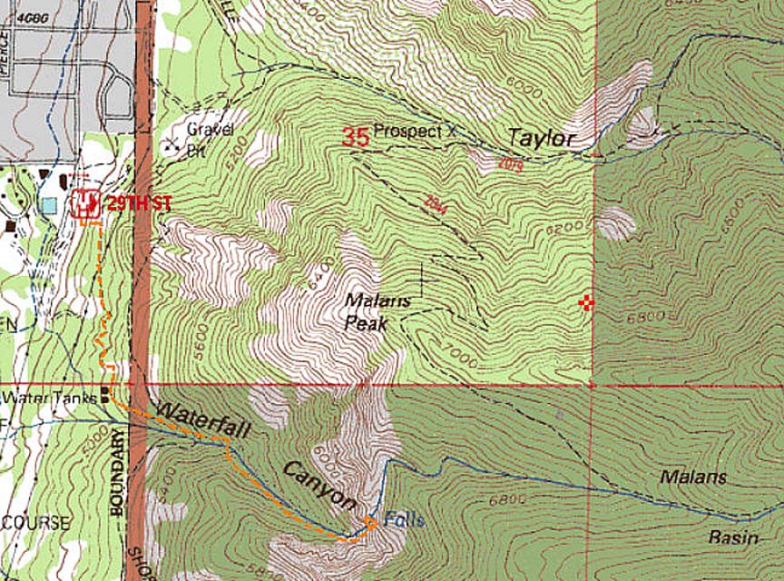 Waterfall Canyon map
