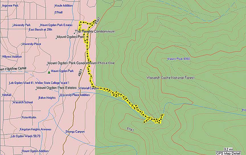 Waterfall Canyon GPS Map